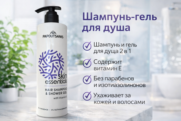 Шампунь и гель для душа Skin Essentials, 440 мл