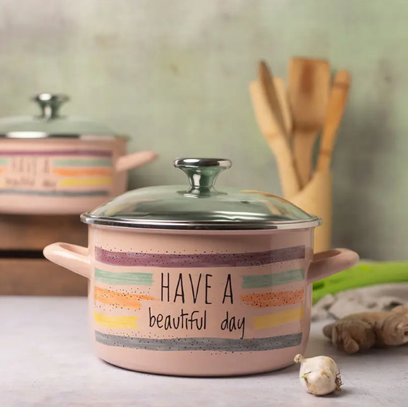 Кастрюля эмалированная 2 л Beautiful day