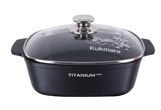 Кастрюля-жаровня 4л квадрат26 x 26 см  стеклян "Titanium pro"-жкт41а