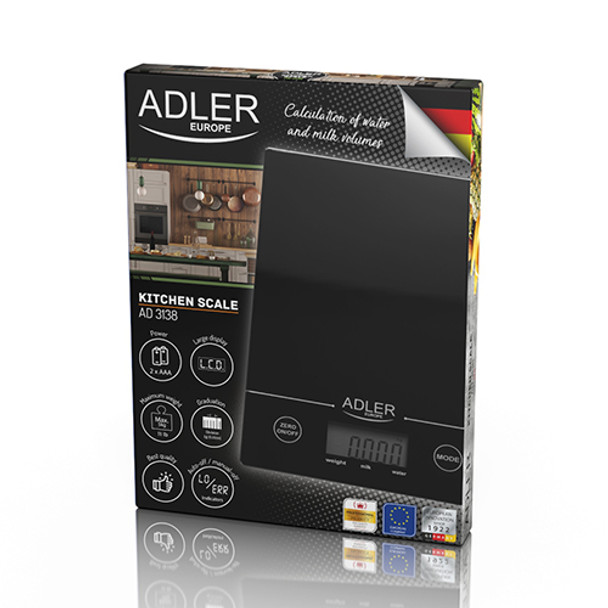 Весы кухонные 5 КГ ADLER BLACK