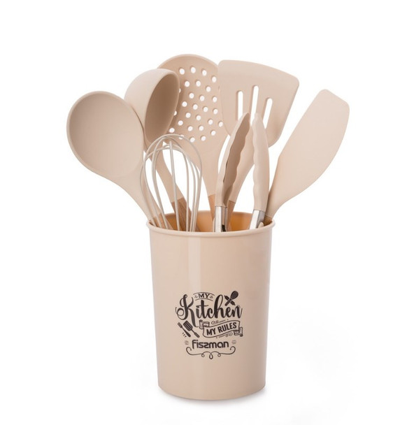 Набор кухонных инструментов из силикона с буковыми ручками 8 пр. Felan