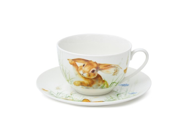 Чашка с блюдцем фарфор 200 мл Rabbit