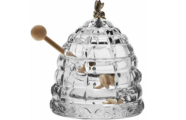 Доза для меда "Улей с пчелкой", 11,8 см, хрусталь, Crystal Bohemia/