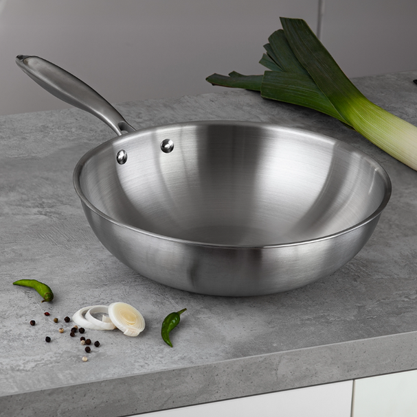 Сковорода вок из нержавейки 28 см Аeternum