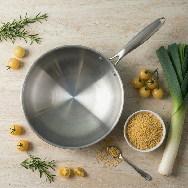 Сковорода вок из нержавейки 28 см Аeternum