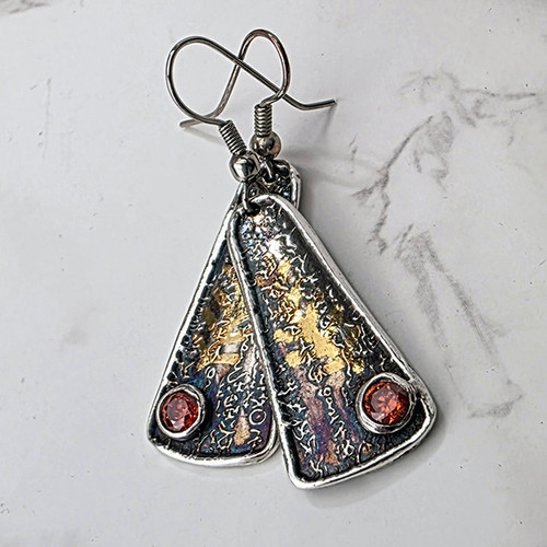 14-7 Silver and Gold Gemstone Earrings