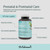 Gentle Prenatal, a multivitamin and mineral formula designed for optimal pre- and post-natal care. 60-day supply bottle with callouts: essential nutrients, zero harmful ingredients, supports fetal development, antioxidant support, physician formulated, immune support.