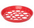 Round red grid insert of the pomegranate deseeder, which holds the fruit while the seeds fall through.