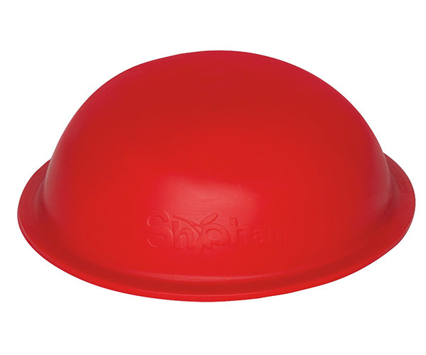Red domed cover of the pomegranate deseeder.