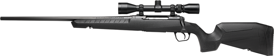 Savage Arms 32013 Axis XP Combo 22-250 Rem 4+1 22" Matte Black Button Rifled Barrel, Matte Black Drilled & Tapped Carbon Steel Receiver, Fixed Sporter Black Synthetic Stock, Weaver 3-9x40mm, Left Hand