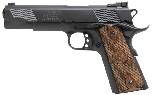 Iver Johnson Arms EAGLE9 Eagle  9mm Luger 9+1 5" Black Steel Barrel, Matte Blued Serrated Steel Slide & Frame w/Beavertail, Dymondwood Walnut Grip                                                      