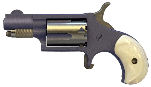 North American Arms 22LRORCHID Mini-Revolver  22 LR 5 Shot 1.13" Orchid Cerakote Stainless Steel Barrel & Frame, Orchid/Stainless Cylinder, White Pearlite Grip, Stainless Exposed Hammer               