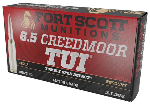 Fort Scott Munitions 65CM-140-SCV2 Tumble Upon Impact (TUI)  6.5Creedmoor 140gr Solid Copper Spun 20 Per Box/10 Case                                                                                    