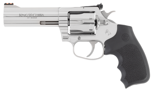 Colt Mfg KCOBRASB4RTS King Cobra Target 357 Mag 6rd Shot 4.25" Stainless Steel Barrel, Cylinder & Frame, Black Hogue Overmolded Grip, Exposed Hammer                                                    