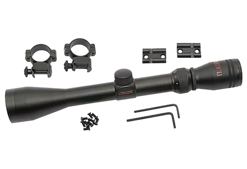 Traditions A1171 Muzzleloader Scope Pack 3-9x 40mm Duplex Reticle Matte Black Includes Medium Rings & 2 Piece Base                                                                                       Traditions A1171 Muzzleloader Scope Pack 3-9x 40mm Duplex Reticle Matte Black Includes Medium Rings & 2 Piece Base