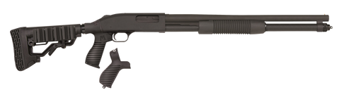 Mossberg 50695 590 Tactical 12 Gauge 8+1 3" 20" Cylinder Bore Barrel, Matte Blued Metal Finish, Dual Extractors, FLEX Component 6 Position Stock w/FLEX Pistol Grip & Recoil Pad                        