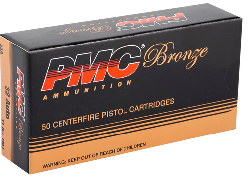 PMC 32A Bronze  32ACP 71gr Full Metal Jacket 50 Per Box/20 Case                                                                                                                                         