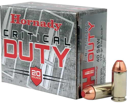 Hornady 91376 Critical Duty  40S&W 175gr Hornady FlexLock 20 Per Box/10 Case                                                                                                                            