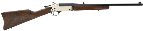 Henry H015B44 Single Shot  44 Rem Mag Caliber with 1rd Capacity, 22" Blued Barrel, Polished Brass Metal Finish & American Walnut Stock, Right Hand (Full Size)                                          