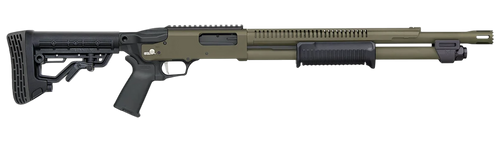 Mossberg 50757 590R  12 Gauge Pump 3" 6+1 18.50" OD Green Cerakote Heat Shield Barrel, OD Green Cerakote Steel Receiver, Black AR Mil-Spec Adjustable Synthetic Stock, Black Magpul Grip                