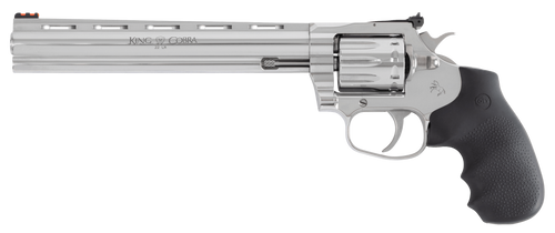 Colt Mfg KCOBRA22SP8RFO King Cobra Target 22 LR 10rd Shot 8" Stainless Vent Rib Barrel, Stainless Steel Cylinder & Frame, Black Hogue Overmolded Grip, Exposed Hammer                                   