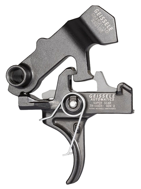 Geissele Automatics 05157 Super Scar  Black Oxide Curved Trigger Two-Stage 3.20-4.60 lbs Draw Weight for FN SCAR                                                                                        