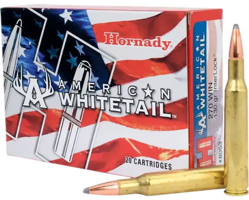 Hornady 8053 American Whitetail  270Win 130gr InterLock Spire Point 20 Per Box/10 Case                                                                                                                  