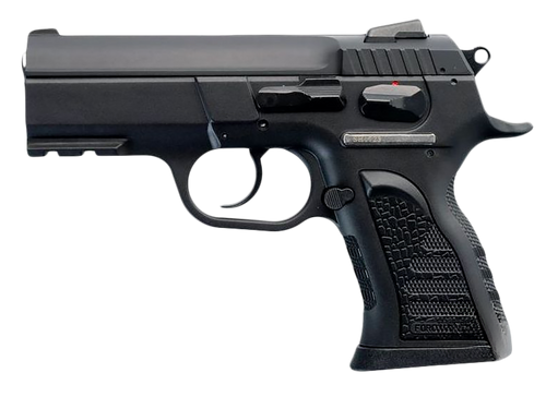 Tanfoglio IFG TFCOMPACTF10 Force Compact F 10mm Auto Caliber with 3.62" Barrel, 11+1 Capacity, Overall Black Finish, Picatinny Rail Frame, Serrated Steel Slide & Rubber Grip                           