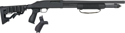 Mossberg 50691 590 Tactical 12 Gauge 6+1 3" 18.50" Cylinder Bore Barrel, Matte Blued Metal Finish, Dual Extractors, FLEX Component 6 Position Stock w/FLEX Pistol Grip & Recoil Pad                     
