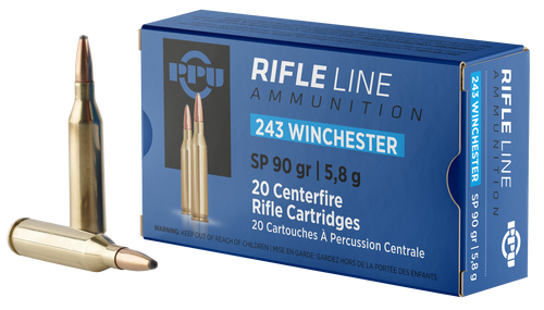 PPU PP2431 Standard Rifle  243Win 90gr Soft Point 20 Per Box/10 Case                                                                                                                                    