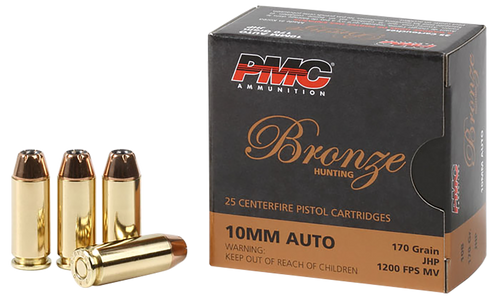 PMC 10B Bronze  10mmAuto 170gr Jacketed Hollow Point 25 Per Box/20 Case                                                                                                                                 