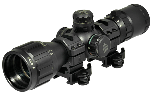 UTG SCP-M392AOLW BugBuster  Black Hardcoat Anodized 3-9x32mm 1" Tube Illuminated Red/Green Mil-Dot Reticle                                                                                              