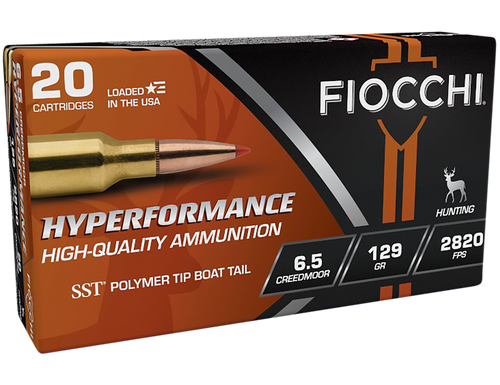 Fiocchi 65CMHSA Hyperformance  6.5Creedmoor 129gr Super Shock Tip 20 Per Box/10 Case                                                                                                                    