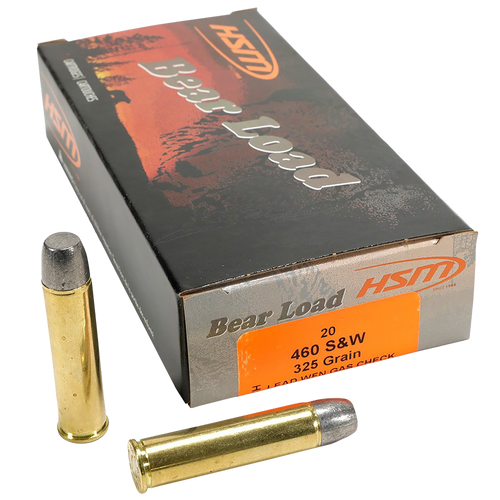 HSM 460SW4N Bear Load  460 S&W Mag 325 gr Wide Flat Nose 20 Per Box/ 25 Case                                                                                                                            