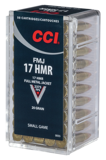 CCI 0055 Gamepoint Rimfire 17HMR 20gr Full Metal Jacket 50 Per Box/40 Case                                                                                                                              