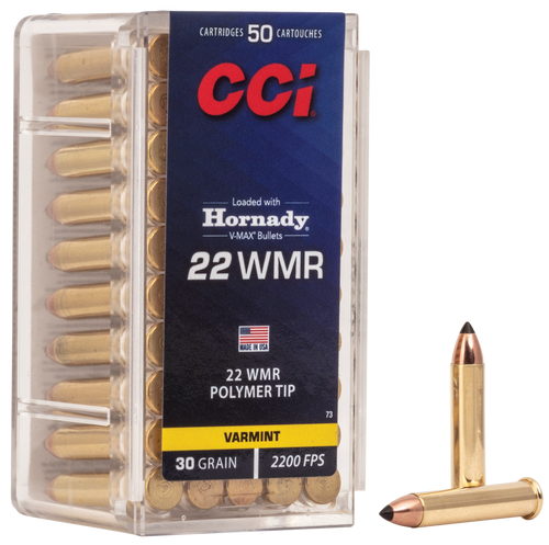 CCI 0073 VMAX  22WMR 30gr Hornady V-Max 50 Per Box/40 Case                                                                                                                                              