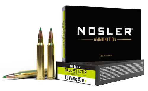 Nosler 40053 Ballistic Tip  300WinMag 180gr Spitzer Ballistic Tip 20 Per Box/10 Case                                                                                                                    