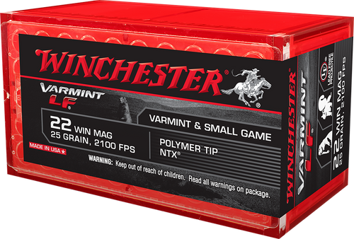 Winchester Ammo X22MHLF Varmint LF  22WMR 25gr Polymer Tip NTX 50 Per Box/40 Case                                                                                                                       