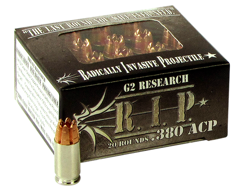 G2 Research G00001 R.I.P  380ACP 62gr Fracturing Hollow Point 20 Per Box/25 Case                                                                                                                        