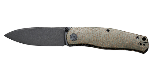 Civivi Knives C22007-2 Sokoke  EDC 3.35" Folding Drop Point Plain Black Stonewashed 14C28N Steel Blade, Green Textured Burlap Micarta Handle                                                            