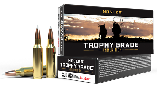 Nosler 60063 Trophy Grade  300WSM 180gr Nosler AccuBond 20 Per Box/10 Case                                                                                                                              