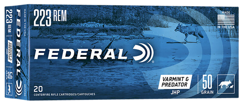 Federal AE223G American Eagle Varmint & Predator 223Rem 50gr Jacketed Hollow Point 20 Per Box/25 Case                                                                                                   
