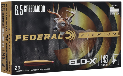 Federal P65CRDELDX1 Premium ELD-X 6.5Creedmoor 143gr 20 Per Box/10 Case                                                                                                                                 