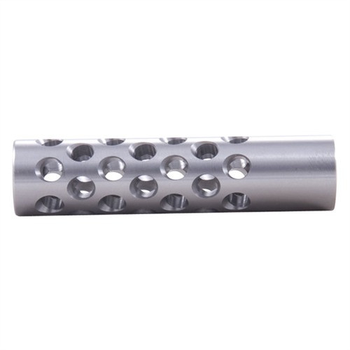 #1 MUZZLE BRAKE 22 CALIBER 1/2-28 CHROME MOLY SILVER