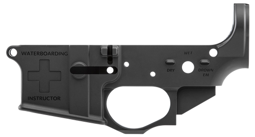 Spikes STLS033 Water Boarding Instructor Stripped Lower Receiver Multi-Caliber 7075-T6 Aluminum Black Anodized for AR-15                                                                                