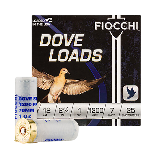 Fiocchi 12DLS17 Dove & Quail  12Gauge 2.75" 1oz 7Shot 25 Per Box/10 Case                                                                                                                                