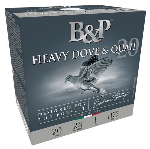 B&P Ammunition 20BD8 Heavy Dove & Quail  20Gauge 2.75" 1oz 8Shot 25 Per Box/10 Case                                                                                                                     