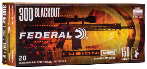 Federal F300BMSR2 Fusion MSR 300Blackout 150gr Bonded Soft Point 20 Per Box/10 Case                                                                                                                     