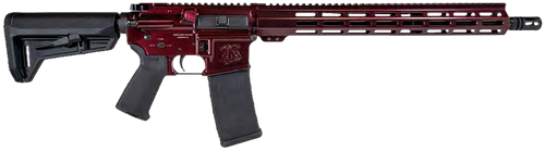 Shark Coast Tactical 300-040-1000-00 Blaze  5.56 NATO 30+1 16" Black Nitride Threaded Barrel, Red Blaze Cerakote Picatinny Rail Aluminum Receiver, Magpul SL-K Black Polymer Stock, Black Polymer Grip  
