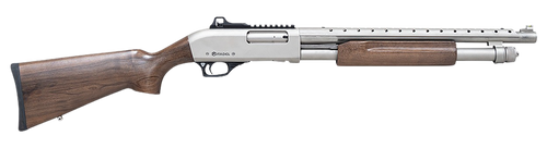 Citadel FRMN2020NKL Mariner  Full Size 20 Gauge Pump 3" 4+1 18.50" Nickel Finished Heat Shield Barrel, Nickel Finished Aluminum Receiver w/Picatinny Rail, Black Fixed Walnut Stock                     